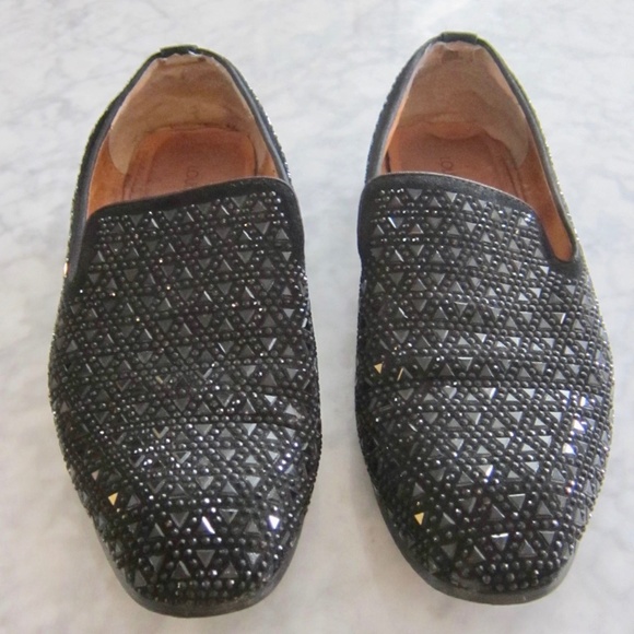 Men's LOUIS VUITTON BLACK BEADED LOAFERS SHOES IT 45 - Picture 9 of 11